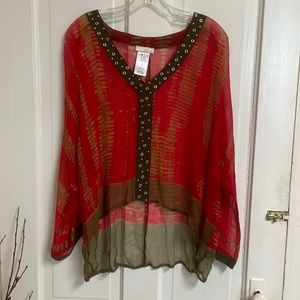 Michael Kors hi low Boho inspired vneck hi low tunic